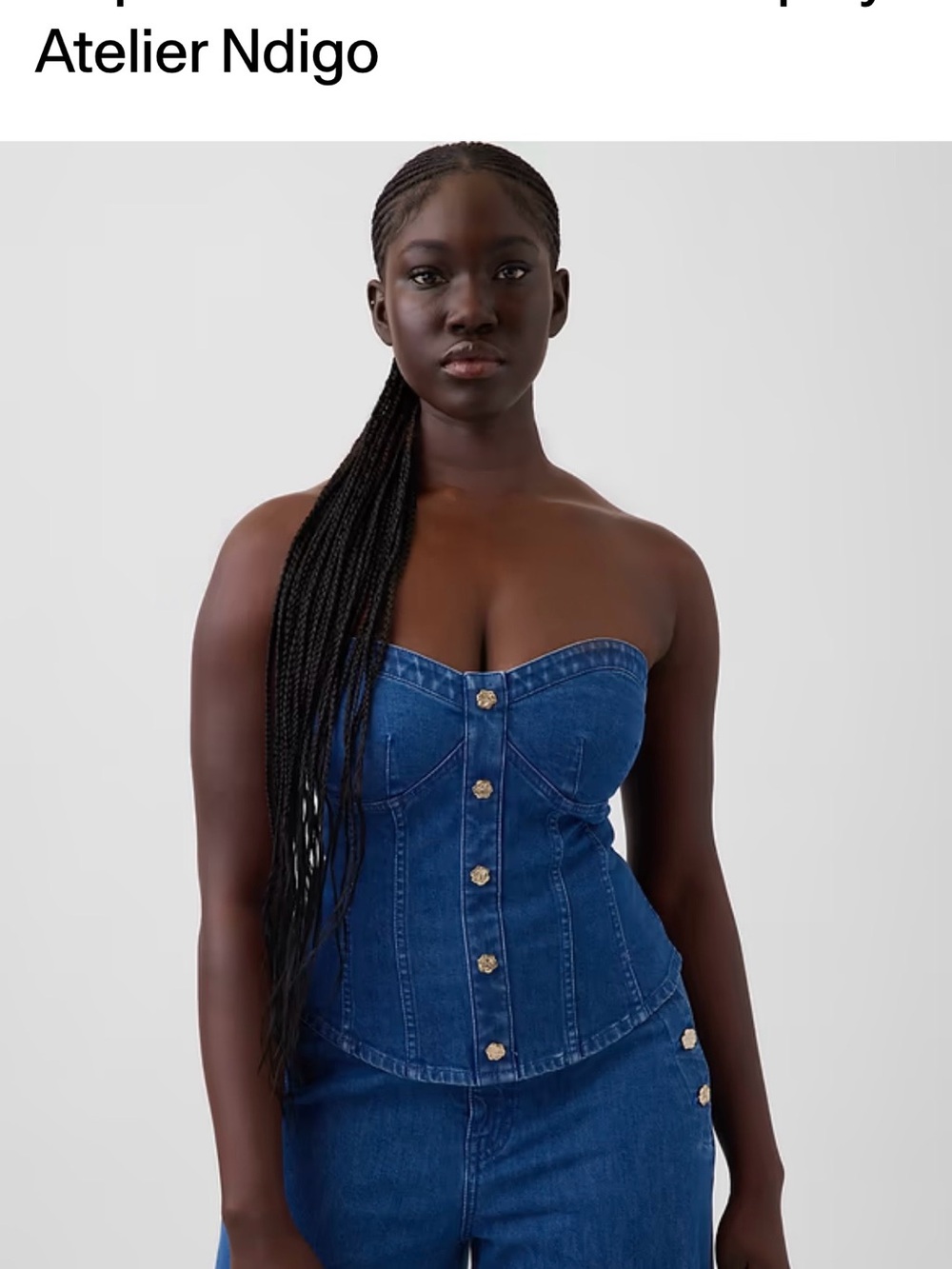 GAP x HFR Denim Corset top + Wide leg jeans - Picture 2 of 7